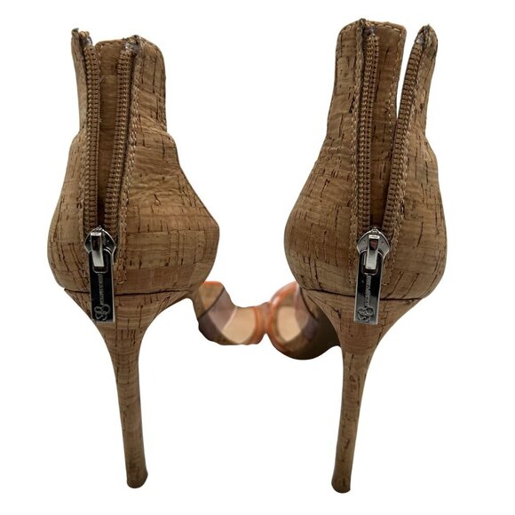 Jessica Simpson 8M Cork Clear Strap Heels Multicolor Stiletto Sandals Cocktail - Picture 10 of 14